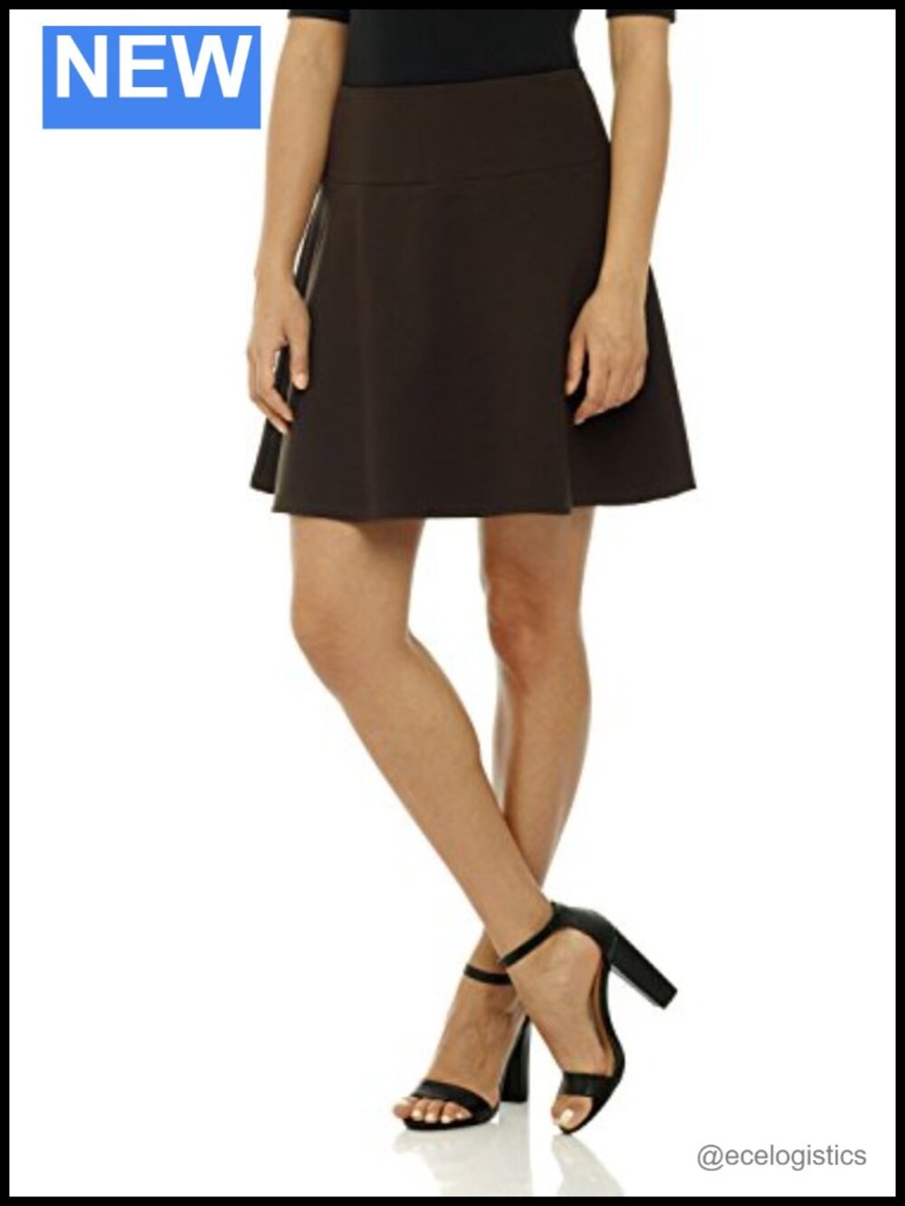 Rekucci Women's Ease Into Comfort Wide Waist Flared Short Flippy Skirt Luxe